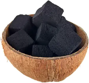 Vente chaude 100% charbon de bois de noix de coco vietnamien BBQ cube de noix de coco charbon de bois