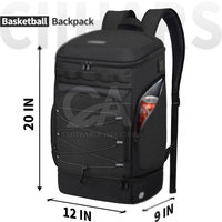 Sac de sport imperméable pour basket-ball Sac à dos en nylon avec poches pour ballons et chaussures Sac polochon pliable pour basket-ball