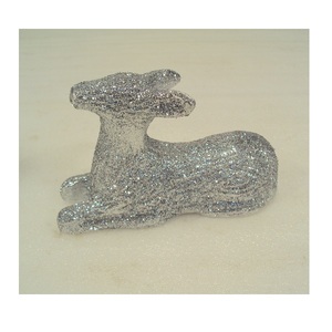 Adorno de Reno de aluminio con purpurina brillante plateada para el hogar, sala de estar, Festival de Navidad, artículo decorativo de mesa - Product Image 1