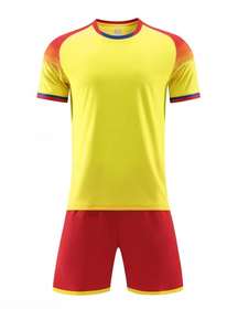 Conjunto de Camiseta y Pantalones Cortos de Fútbol Personalizables con Color Personalizado - Uniforme de Fútbol Unisex para Jóvenes/Adultos - Antibacteriano y Transpirable para Deportes de Equipo - Product Image 4