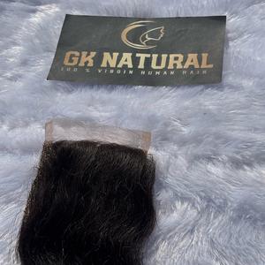 Cheveux humains naturels 4x4 fermeture de dentelle pour dentelle suisse pas d'enchevêtrement pas de perte de noir naturel 16 pouces - Product Image 1