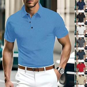 Polo personnalisé de haute qualité pour hommes, polo à logo brodé ou imprimé, t-shirt respirant et décontracté - Product Image 4