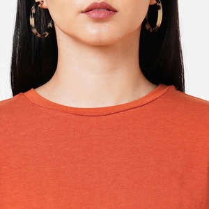 T-shirts pour femmes de la meilleure qualité, en élasthanne/coton, col rond, manches courtes, 220g, respirant, streetwear pour l'été, design personnalisé, uni - Product Image 5