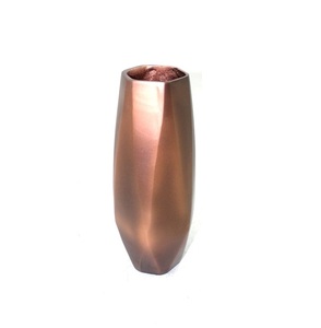 Wholesale Bulk Aluminum Floor Flower <b>Vase</b> Shiny Copper Colour Pot For Living Room Decor Handmade Customized - Product Image 4