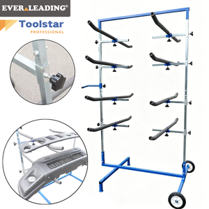 Soporte Móvil de Doble Cara para Parachoques de Alta Resistencia con Almohadillas de Espuma EPE, Ruedas Sólidas de 5 Pulgadas, Estante de Almacenamiento para Reparación de Carrocerías, Recubrimiento Metálico en Polvo - Product Image 1