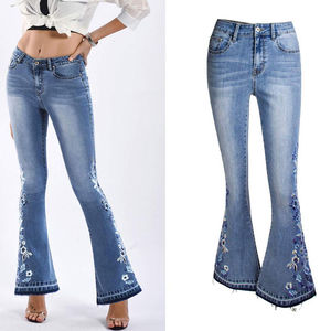 Women's Mid Rise Denim Pants Custom Logo Breathable Cotton Comfort Stretch Skinny Fit Eco-Friendly Gothic Cargo Jeans for Winter - Product Image 2