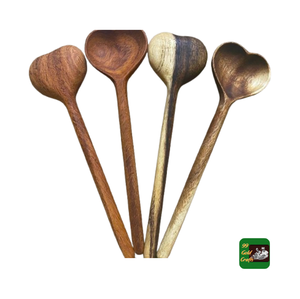 ช้อนไม้รูปหัวใจพร้อมอุปกรณ์ตกแต่งห้องครัวที่ไม่เหมือนใครช้อนที่เหลือแกะสลักโลโก้ตามสั่ง - Product Image 1