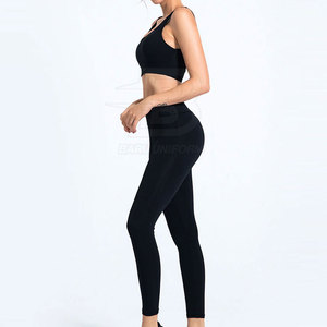 Conjunto de Yoga para Mujer de Primera Calidad, Personalizable, Transpirable, Material Duradero, Diseño Sólido, Cierre de Cintura Semi Elástica, 2 Piezas - Product Image 4