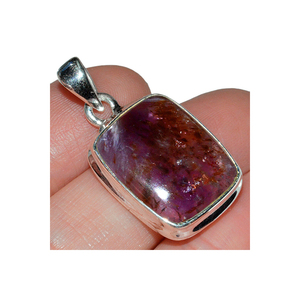 Colgante de cacoxenita-Brasil de Plata de Ley 925 a la moda a la venta al mejor precio una piedra preciosa llamativa con púrpura oscuro - Product Image 5