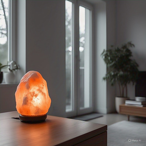 Lámpara de roca de sal del Himalaya natural compacta alimentada por USB, embalaje personalizado al por mayor para viajes, oficina, dormitorio, artesanías hechas a mano - Product Image 3