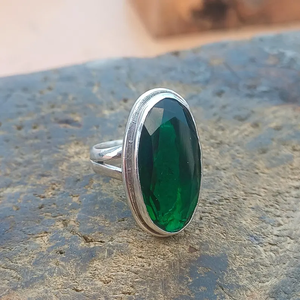 925เครื่องประดับเงินแท้คุณภาพดีแหวนพลอยนิลสีเขียวทำด้วยมือราคาโรงงานโดยตรงสวมใส่ได้ทุกวันแหวนสัญลักษณ์คริสเตียน - Product Image 2