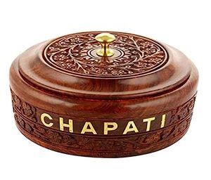 Bol à soupe chaude et à nourriture en bois fait à la main avec couvercle Casserole de service Chapati polie de Falak World Export - Product Image 4