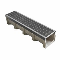 Grille en acier inoxydable 304 EN1433 pour caniveau en béton polymère, drain linéaire robuste D400, écologique et moderne pour extérieur et routes