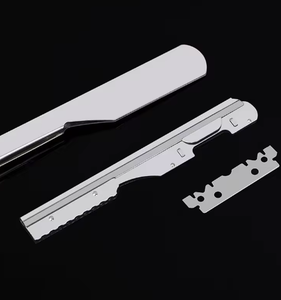 Afeitadora plegable Manual, recortadora de pelo de barba portátil, de acero inoxidable de borde recto maquinilla de afeitar, cuchillo para recortar cejas de barbería - Product Image 4