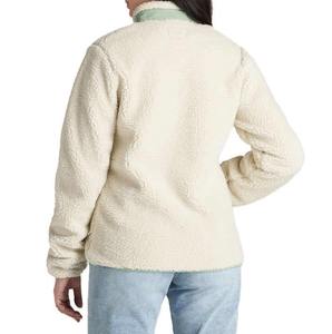 Veste polaire à manches longues pour femmes OEM fermeture éclair complète personnalisée vêtements d'hiver top ventes blocs de couleur coton rempli vente en gros - Product Image 4