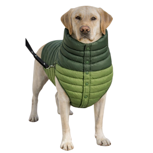 Veste d'hiver PuffShield Veste matelassée pour chien verte Chaude Légère Gilet matelassé pour chiens de petite, moyenne et grande taille Temps froid - Product Image 1