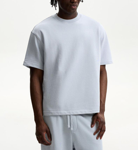 Conjunto de 2 piezas de algodón y poliéster de alta calidad, camiseta y pantalones cortos informales de verano con logotipo personalizado para hombre, conjunto doble - Product Image 2