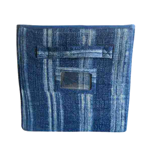 2025 High Quality Block Printed Cotton Fabric Stylish Folding Green Canvas Shopping Bags for Offices Homes Nice <b>Dustbin</b> for - Product Image 2