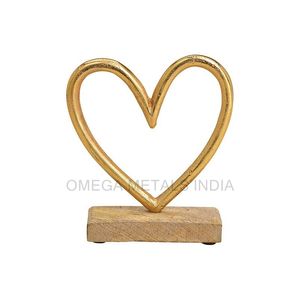 ประติมากรรมโลหะอลูมิเนียมสําเร็จรูปสีเงินแบบกําหนดเองพร้อมฐานไม้ตกแต่งเครื่องประดับคริสต์มาสรูปหัวใจ - Product Image 5