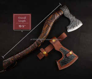 Precio de fábrica Uso multiusos Mango de madera de diferentes colores Ejes de acero damasco Diseño más popular de alta calidad Ejes Damasco - Product Image 1