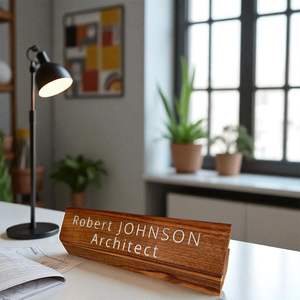 ป้ายชื่อโต๊ะทำงานไม้แบบกำหนดเอง |   งานฝีมือระดับพรีเมียม |   ขายส่งจากโรงงานโดยตรง - Product Image 1