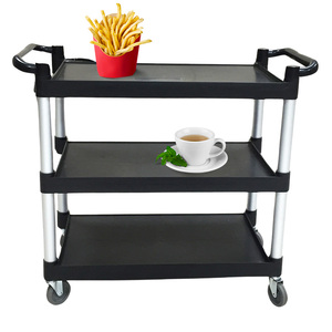 Custom Catering Equipment 3 Tier Restaurant Service Plastic Kitchen <strong>Trolley</strong> Rolling Food Cart - Product Image 4