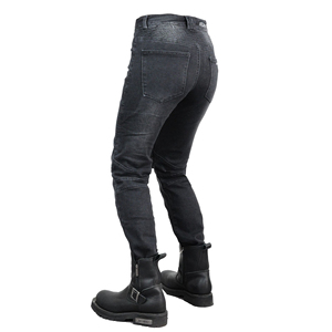 Jeans de Motociclista Protectoras para Mujer, Aprobadas por la CE, con Protección de Rodilla y Cadera Extraíbles, Jeans de Mezclilla Blindados para Motociclismo, Hechos en Pakistán - Product Image 3