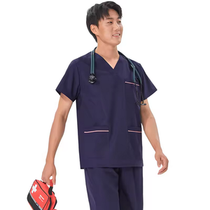 Ensembles de gommage à col en V, uniformes d'hôpital en matériau extensible avec logo personnalisable - Product Image 5