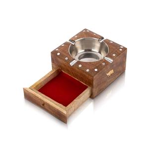 Cendrier nautique en bois et en laiton de finition antique fait à la main par des artisans qualifiés, idéal pour les collections de décoration de navires vintage - Product Image 5