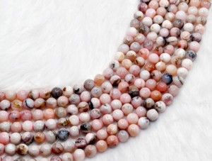 Venta al por Mayor de Perlas Redondas de Ópalo Rosa Curativas de Primera Calidad, 8mm, Anshul Impex RB-POPA-8 para Fabricación de Joyas y Meditación - Product Image 1