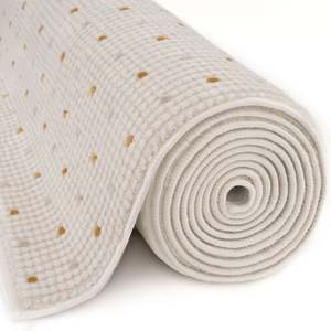 Modern Handmade <b>Large</b> Rectangular <b>Cream</b>-Gold Abstract Dots <b>Rug</b> for Living Room Bedroom Gift - Product Image 5
