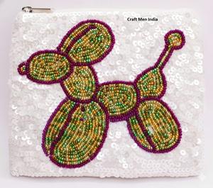 Wholesale Mardi Gras Money Pocket for Girl Lady Women's <b>Wallets</b> Card Holder Coin Purses Heart Clutch Bags Beaded Mini Coin Purse - Product Image 5