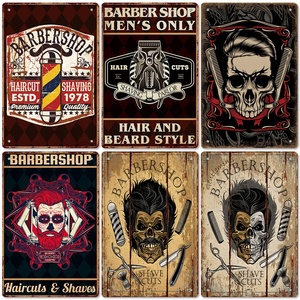 ร้านตัดผมย้อนยุคป้ายโลหะสำหรับร้านทำผมสไตล์ย้อนยุคแผ่นโลหะดีบุกตกแต่งผนังบ้านร้านเสริมสวยร้านทำผมโปสเตอร์โลหะสำหรับร้านตัดผม - Product Image 4