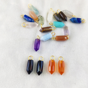 Colgante de piedras preciosas de piedra lunar de melocotón con punta facetada pequeña, joyería de boda chapada en oro y plata esterlina, suministro artesanal a granel - Product Image 5