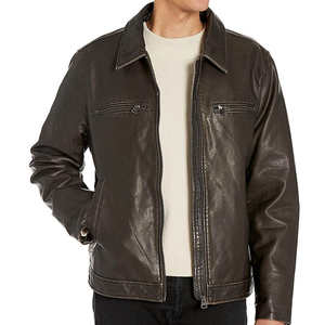 Veste en cuir d'agneau de qualité supérieure, design 2026, prix bas, sur mesure, style streetwear, veste en cuir véritable pour hommes - Product Image 4