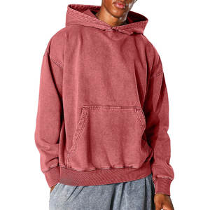 Sweats à capuche délavés à l'acide pour hommes surdimensionnés en relief épais - Product Image 1