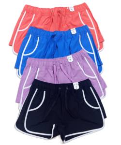 Short de bain élastique taille haute pour femme Style européen américain Short de plage de couleur unie - Product Image 6