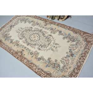 พรมปูทางเดินสี่เหลี่ยมผืนผ้าสำหรับข้างเตียง4เมตรพรมขนกระต่ายเทียมสีเบจสีน้ำตาล3.9x7.1ft วินเทจแบบคลาสสิก - Product Image 4