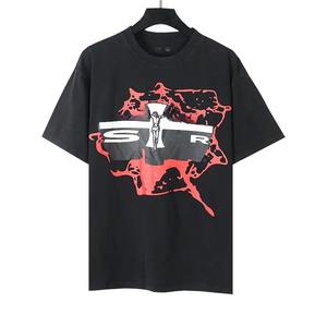 80% Algodón 20% poliéster de moda de gran tamaño Unisex camisetas OEM servicio nuevo estilo propio logotipo serigrafiado camiseta para hombres - Product Image 3