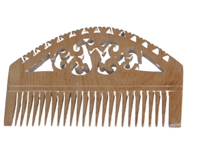 Peigne en bois sculpté à la main de Viking Designer (Kanghi) pour cheveux bouclés épais et secs pour le coiffage et le cadeau de nourriture - Product Image 3
