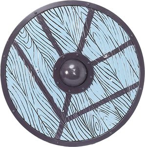 Bouclier adulte de guerrier d'Halloween vikings rond en bois médiéval - Product Image 3