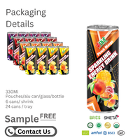 Fábrica de bebidas de Vietnam-Bebida carbonatada con mango de melocotón de 330ml-Proveedor de bebidas energéticas-Muestra gratis-Etiqueta privada OEM