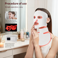 Masque facial de luminothérapie LED 7 couleurs de qualité médicale, conçu pour le visage et le cou, utilisation à domicile, masque de luminothérapie pour le soin de la peau