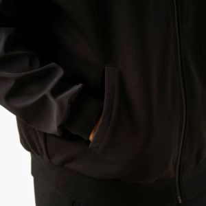 เสื้อแจ็กเก็ตนักบอมเบอร์สำหรับผู้ชายเสื้อแจ็คเก็ตผ้าฝ้ายเนื้อนุ่มพิมพ์ลายตัวอักษร RW แบบเรียบง่ายมีซิปรูดด้านหน้า - Product Image 4