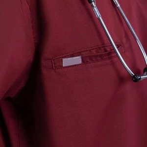 Col en V été tissu gommage costume Durable lavage élégant porter meilleur usage quotidien unisexe hôpital gommage uniforme - Product Image 3