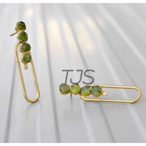 เครื่องประดับเพอริโดแบบหยาบต่างหูทองเหลืองชุบทอง18K สำหรับผู้หญิงผู้หญิงเครื่องประดับแฟชั่นทำด้วยมือ - Product Image 3