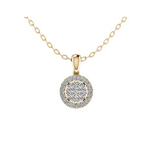 Conjunto de Diamantes de Corte Redondo en Racimo de Moda, Colgante de 0.40 Ct F-G, Diamante Cultivado en Laboratorio en Platino, para Bodas, Compromisos y Fiestas - Product Image 1