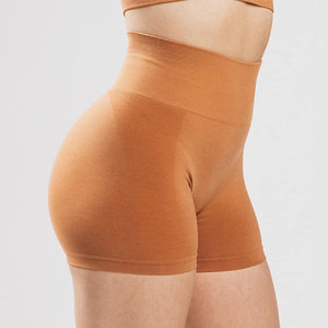 Pantalones cortos de compresión elásticos transpirables de cintura alta personalizados para mujer - Product Image 2