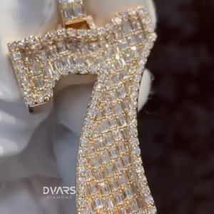 Real VVS Lab Grown Brilliant Cut Diamond Classic <b>Number</b> Charm Pendant <b>Gold</b> Plated 925 Silver Unisex Customize Lucky <b>Number</b> Charm - Product Image 2