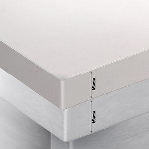 Armoire de sol en acier inoxydable PREMIUM - 800x600mm - avec portes doubles - incl. Planche à découper blanche - Product Image 6